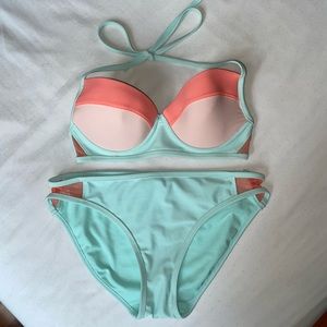 Light blue push-up bikini